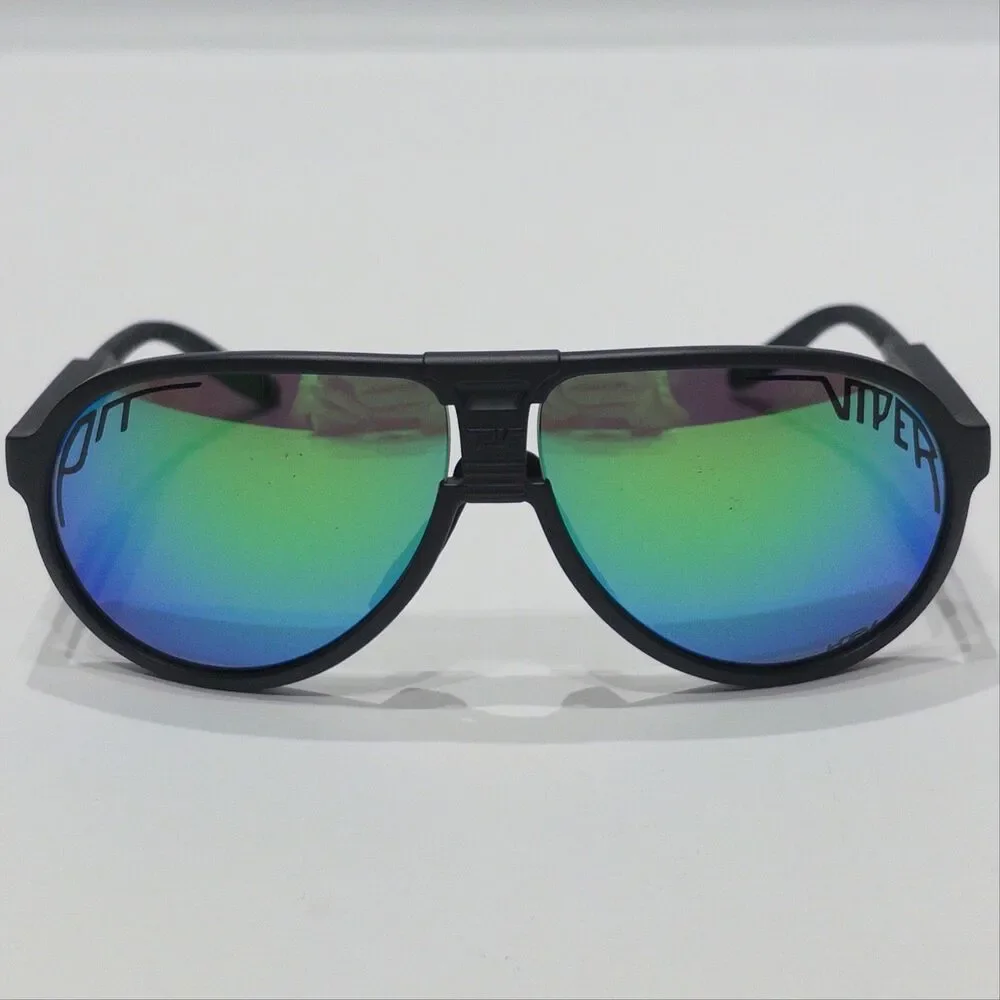 Pit Viper The Exec Jethawk HDPV Polarized Blue-Green Sunglasses Ear Adjust (A6)